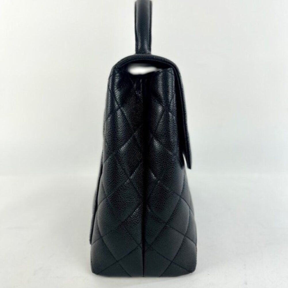 Chanel Caviar Leather Top Handle Flap Bag with SHW in Black - Picture 3 of 13